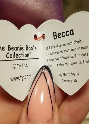 Ty beanie babies очістик рожевий лемур becca 15 см оригінал10 фото