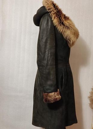 Шикарная женская дубленка,пальто с красивым теплым капюшоном3 фото