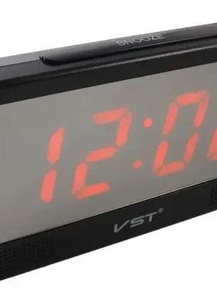 Электронные зеркальные настольные часы с датчиком температуры и датой led alarm clock vst 732y-1