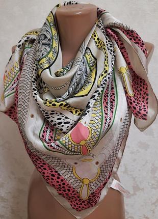 Большой саржевый атласный платок prinark лео