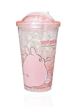Склянка totoro з подвійними стінками 450 мл колір рожевий