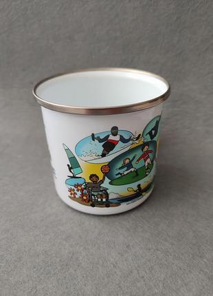Емальований кухоль чашка idretsglede (спортивна радість) швейцарські5 фото