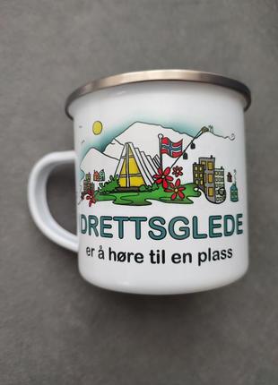 Емальований кухоль чашка idretsglede (спортивна радість) швейцарські7 фото