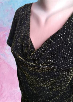 Платье e-vie нарядное черное мерцающее/коктейльное вечернее платье блестящее золотистое2 фото