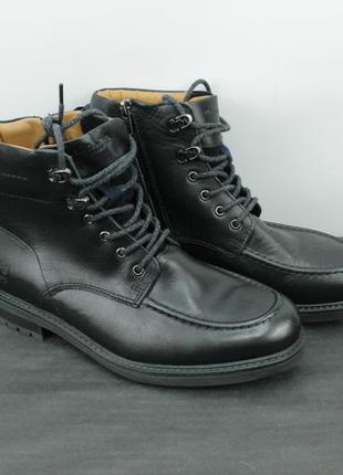 Шикарні шкіряні черевики ботинки timberland black leather waterproof boots