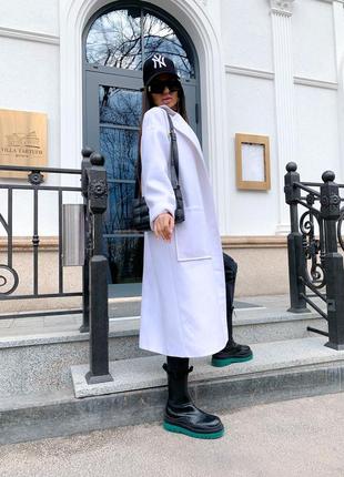 Идеальное пальто, р.уни 42-46, кашемир и подкладка, белый5 фото
