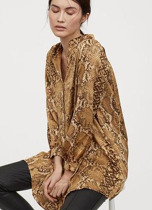 Платье туника блуза в анималистичный принт h&amp;m,p. 38