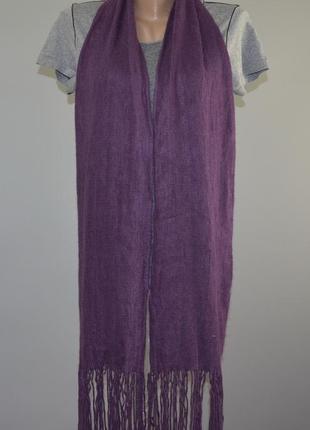 Нежный, вязаный шарф violet (180см. х 23см.)1 фото