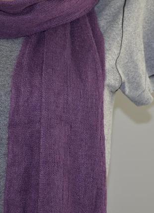 Нежный, вязаный шарф violet (180см. х 23см.)2 фото