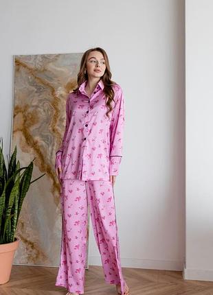 Шовкова піжама шовковий піжамний комплект костюм