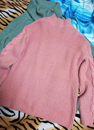 Шикарный мягкий свитер объемной вязки,50-60разм.6 фото