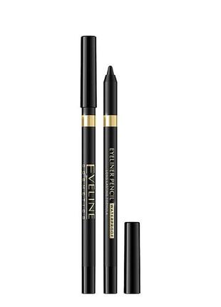 Eveline cosmetics eyeliner pencil, водостійкий олівець для очей чорний