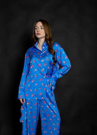 Шелковая пижама шелковый пижамный комплект костюм1 фото