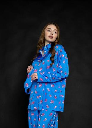 Шелковая пижама шелковый пижамный комплект костюм5 фото