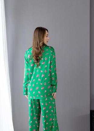 Шелковая пижама шелковый пижамный комплект костюм5 фото