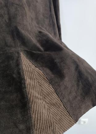 Юбка а - силуэта замшевая с клиньями шоколадного цвета, arma,l5 фото