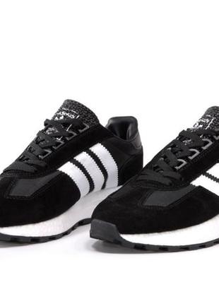 Женские черно-белые замшевые кроссовки верна-лето adidas retropy e5 🆕 адидас5 фото