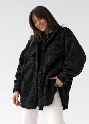 Жіночий піджак з екохутра оверсайз фасону