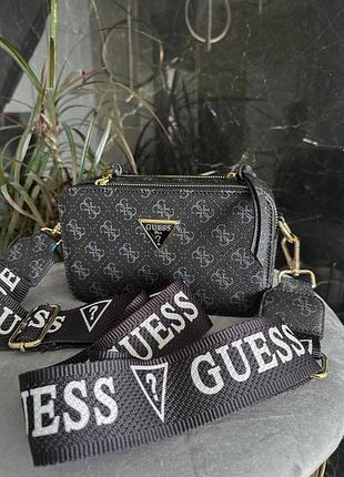 Женская сумочка guess logo black-gray😍😎