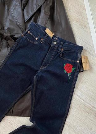 Прямі джинси на високій посадці polo ralph lauren reede high rise straight jeans