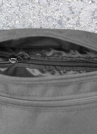 Чоловіча поясна сумка через плече нагрудна тканинна бананка jupiter чорна барижка міцна9 фото