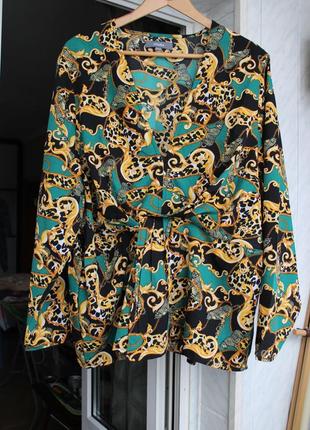 Интересная блуза с леопардами большого размера1 фото