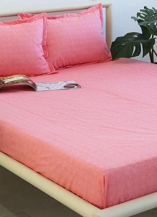 Простирадло на гумці 160х200 з наволочками 50/70 сатин люкс s100b