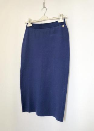 Twinset юбка синяя меди индиго twin-set simona barbieri базовая плотная тянется высокая посадка4 фото
