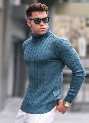 Чоловічий світер голубий / класичні чоловічі світшоти светри