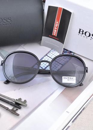 Фирменные солнцезащитные круглые мужские очки matrix polarized mt85482 фото