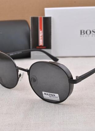 Фирменные солнцезащитные круглые мужские очки matrix polarized mt85631 фото