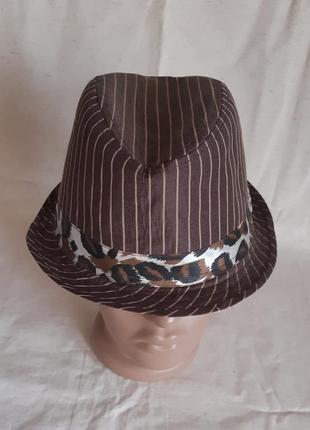 Шляпа трилби keyone стильная летняя  унисекс в полоску размер s-m2 фото