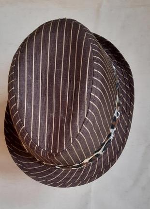 Шляпа трилби keyone стильная летняя  унисекс в полоску размер s-m4 фото