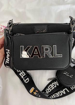 Женская сумочка 3 в 1 karl lagerfeld black karl