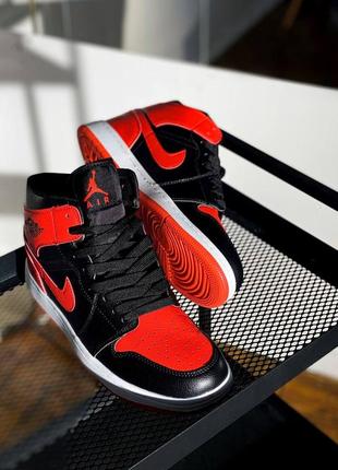 Кроссовки air jordan retro 1 black bordo