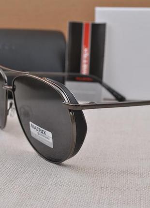 Фирменные солнцезащитные мужские очки matrix polarized mt8429 капля авиатор с шорой