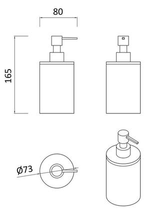Poznan дозатор для жидкого мыла отдельностоящий, пластик, дерево