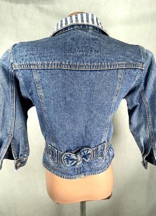 Versace джинсовая куртка косуха брендовая с поясом7 фото