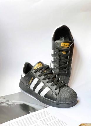 Кросівки adidas superstar black 36-452 фото