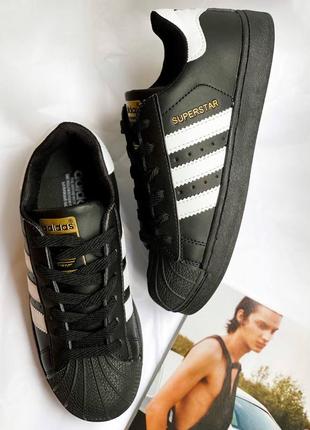 Кроссовки adidas superstar black 36-451 фото