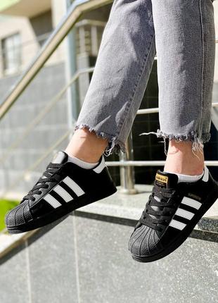 Кросівки adidas superstar black 36-453 фото