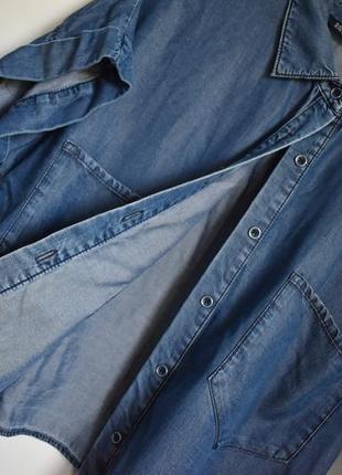 Синяя укороченная рубашка топ zara basic denim4 фото