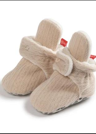 Детская вязанная обувь, теплая обувь для ребёнка 0-6 месяцев, детские тапочки, ботинки, ходунки2 фото