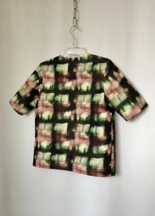 Cos блуза рубашка абстракция омбре зеленая черная на пуговицах4 фото