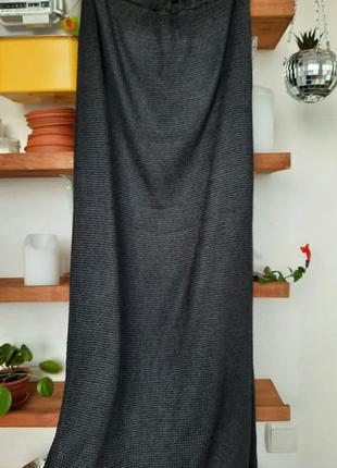 Макси юбка насыщенного черного цвета4 фото