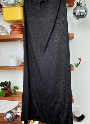 Макси юбка насыщенного черного цвета2 фото