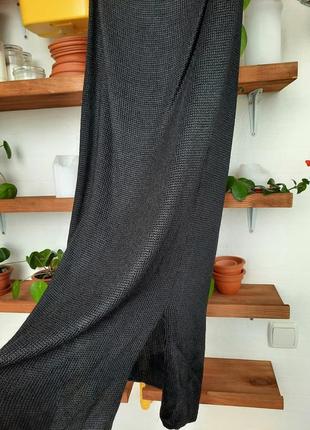 Макси юбка насыщенного черного цвета3 фото