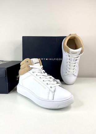 Хайтопы tommy hilfiger leather high top cupsole sneaker (оригинал)