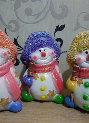 Статуетка гіпсова скарбничка сніговик