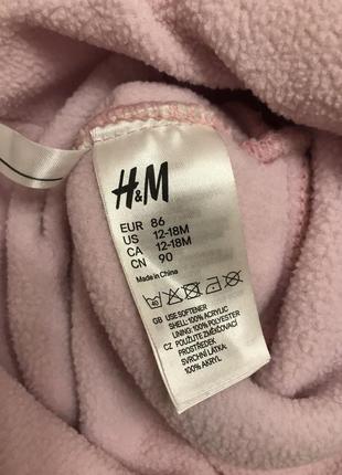 Шапка h&amp;m на 1-1,5 года с защитой ушей на завязках двойная2 фото